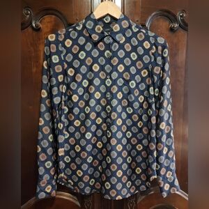 J CREW - Blue Bohemian Womens Blouse